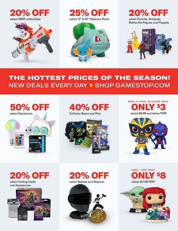 Page two out of five pages worth of deals available during GameStop's Summer sales event.