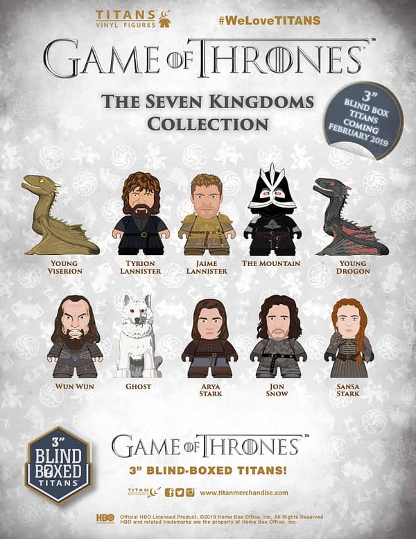 Second Wave of Game Of Thrones Blindbox Titans Vinyl Figures in February 2019