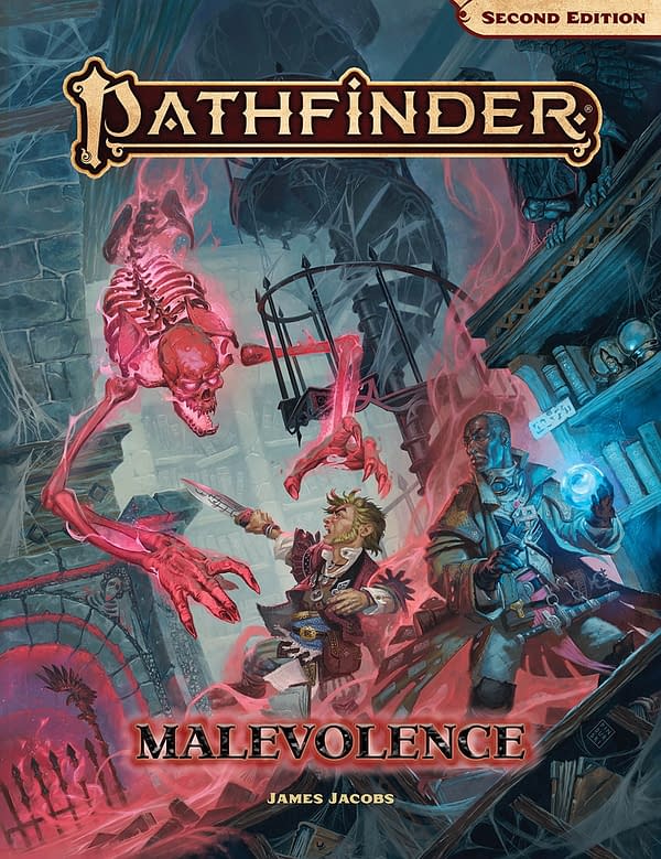 The cover for Malevolence, a new horror-themed Adventure module for Paizo's fantasy role-playing game, Pathfinder.