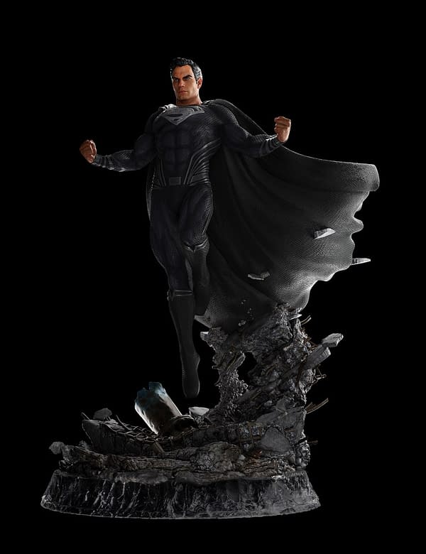 Superman Gets 1,000LE Black Suit Statue From Weta Workshop