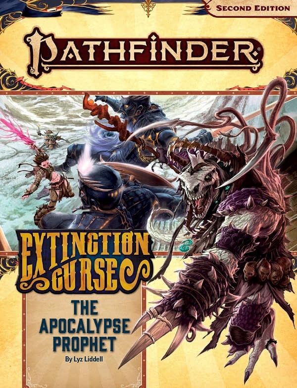 The cover of The Apocalypse Prophet, a new Adventure for the Pathfinder: Extinction Curse Adventure Path by Paizo.