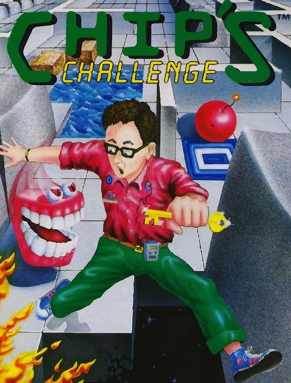 Key art for the retro puzzle game Chip's Challenge, to be re-released soon by indie publisher The Retro Room Games.