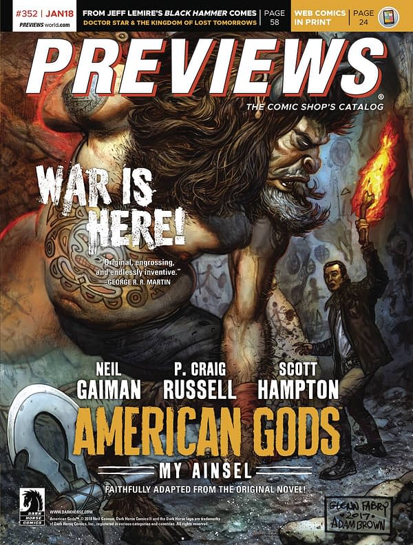 American Gods and Curse Of Brimstone on the Cover of Next Week's Previews