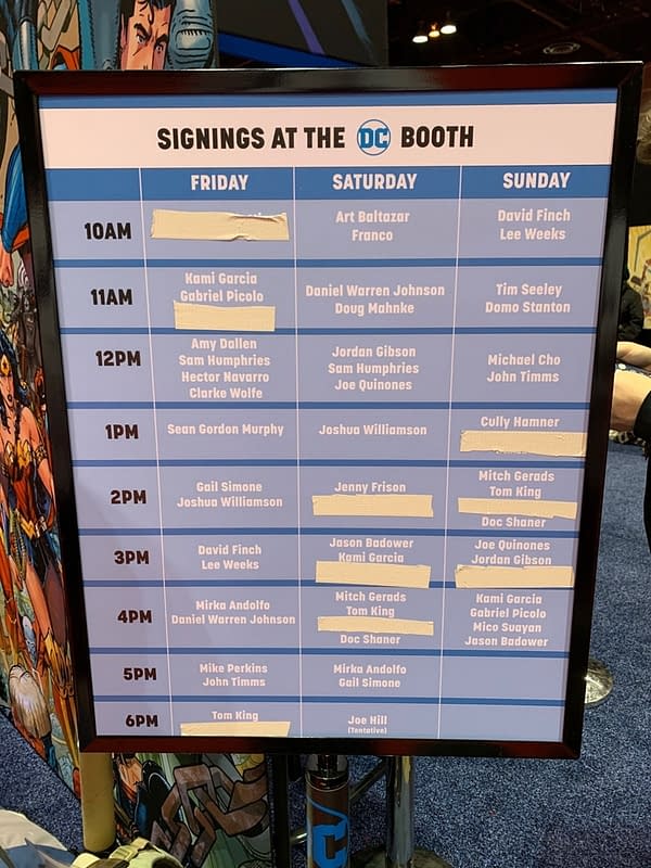 Updates from the DC Booth at C2E2 - Cancellations and Signing Times