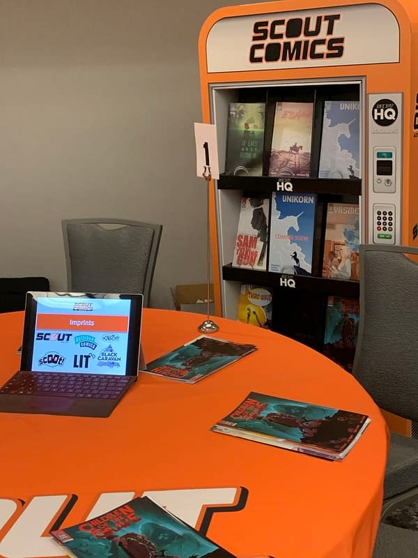 Scout Comics Launches Vending Machine Display at ComicsPRO