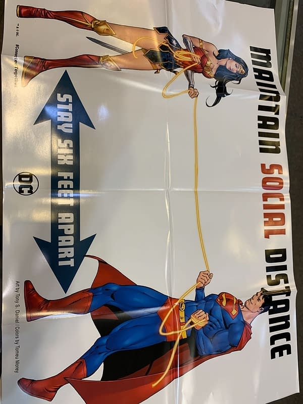 DC Comics Sends Social Distancing Posters to Comic Stores.