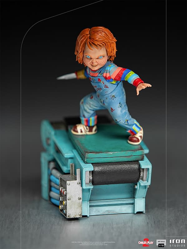 Child's Play II Chucky Slays the Day With Iron Studios Statue