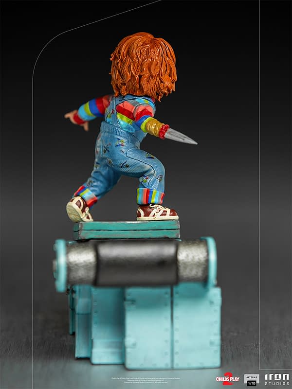 Child's Play II Chucky Slays the Day With Iron Studios Statue