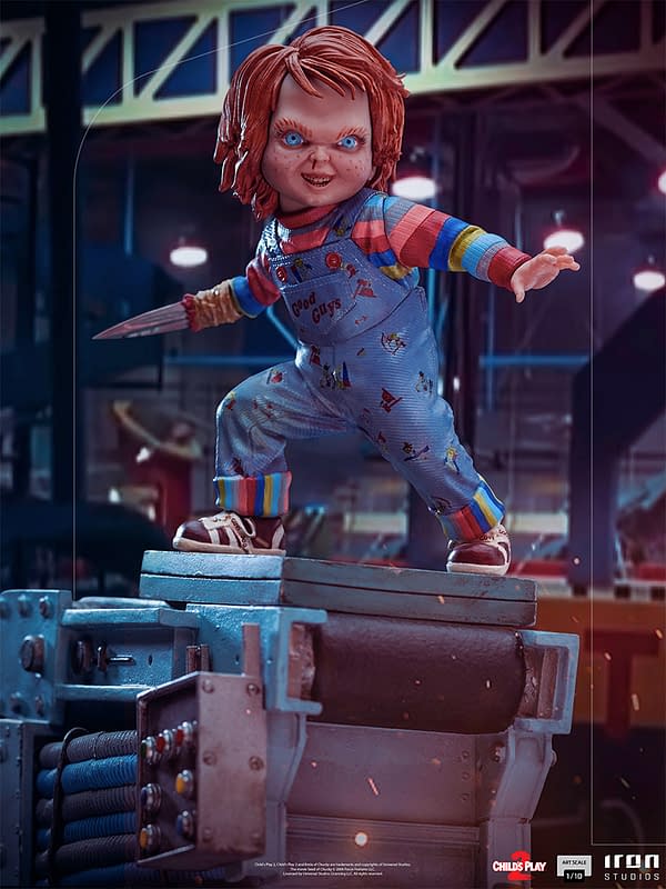 Child's Play II Chucky Slays the Day With Iron Studios Statue