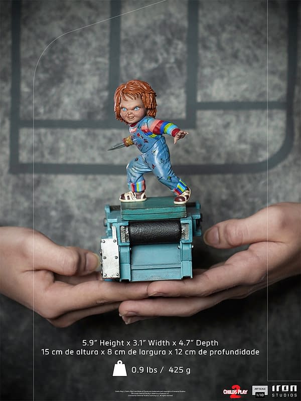 Child's Play II Chucky Slays the Day With Iron Studios Statue