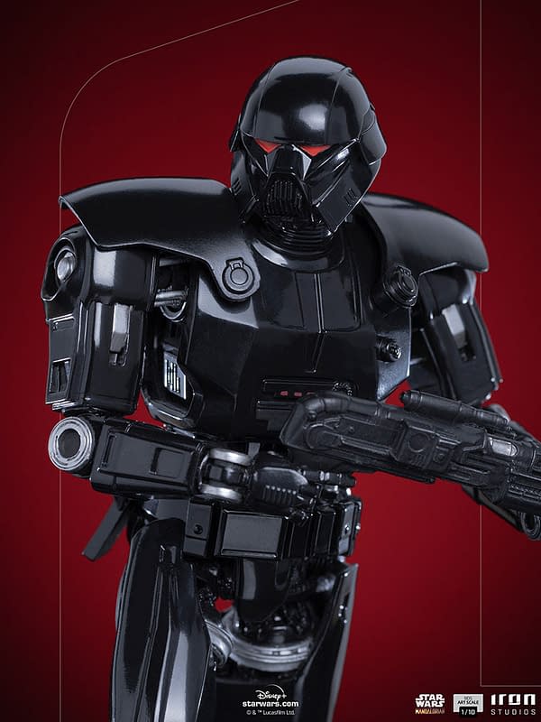 Star Wars The Mandalorian Dark Trooper Deploys With Iron Studios