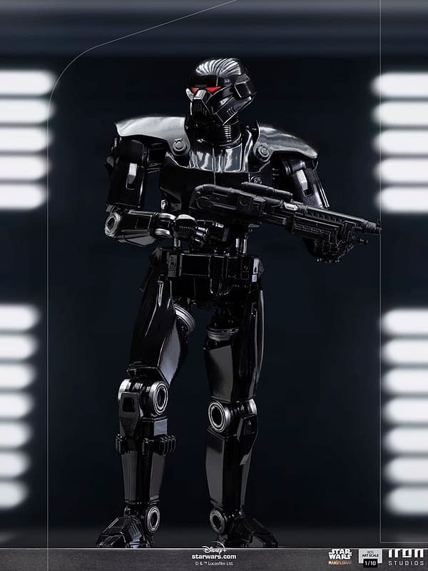 Star Wars The Mandalorian Dark Trooper Deploys With Iron Studios
