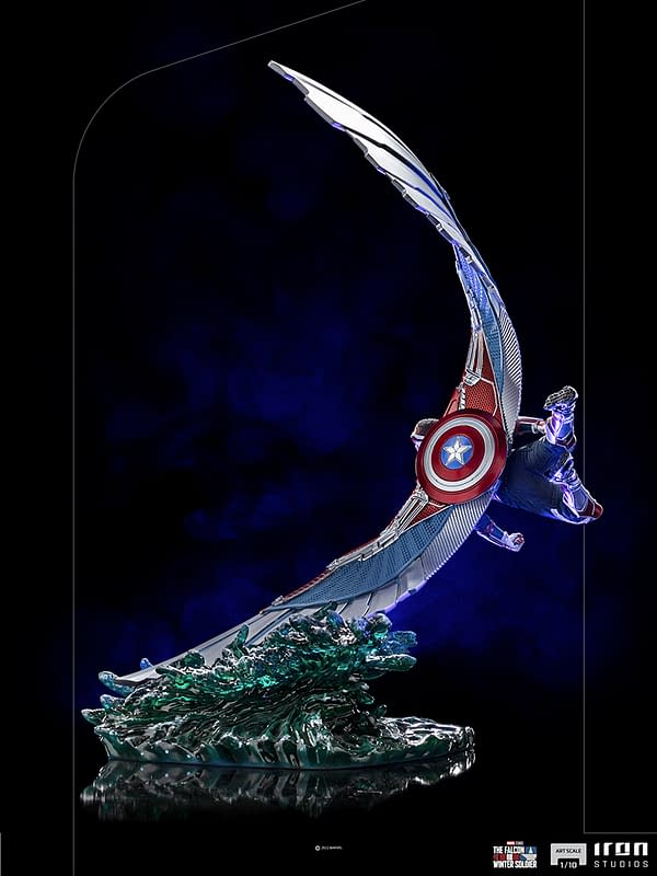 Captain America Sam Wilson Soars In With New Iron Studios Statue
