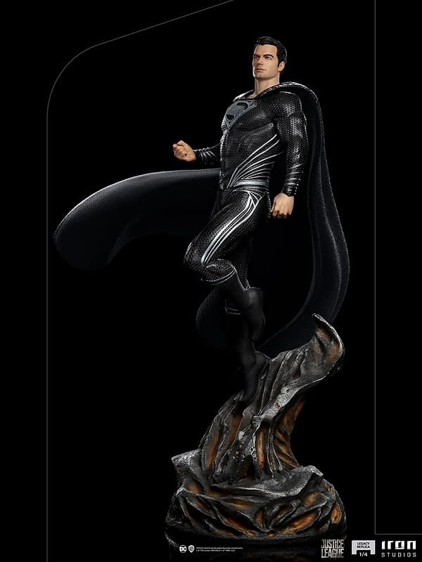 Superman Receives New Black Suit Legacy Statue from Iron Studios 