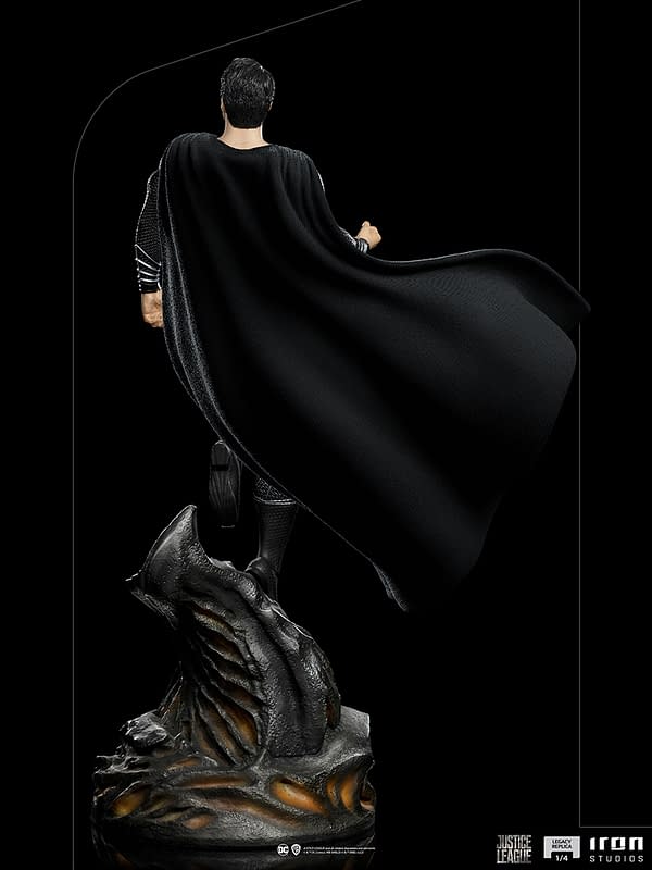 Superman Receives New Black Suit Legacy Statue from Iron Studios 