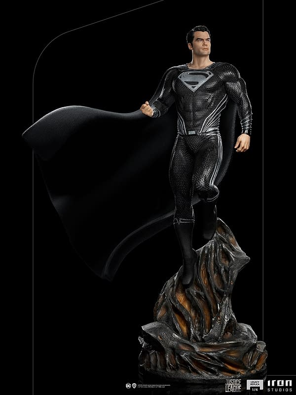 Superman Receives New Black Suit Legacy Statue from Iron Studios 