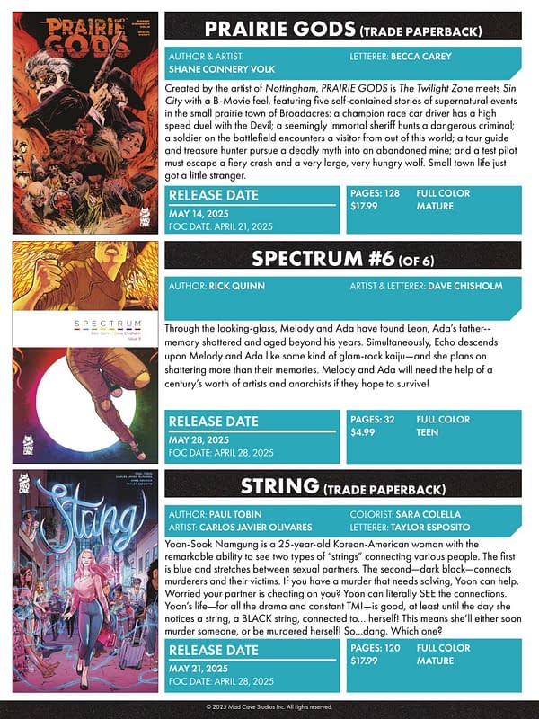 Mad Cave May 2025 Solicits