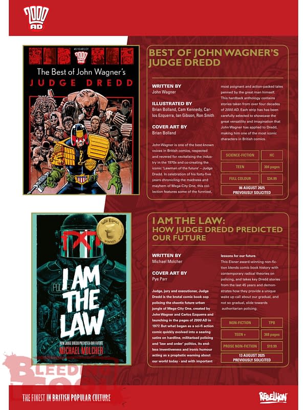 Rebellion 2000AD Comics August 2025 Solicits