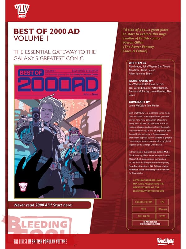 Rebellion 2000AD Comics August 2025 Solicits