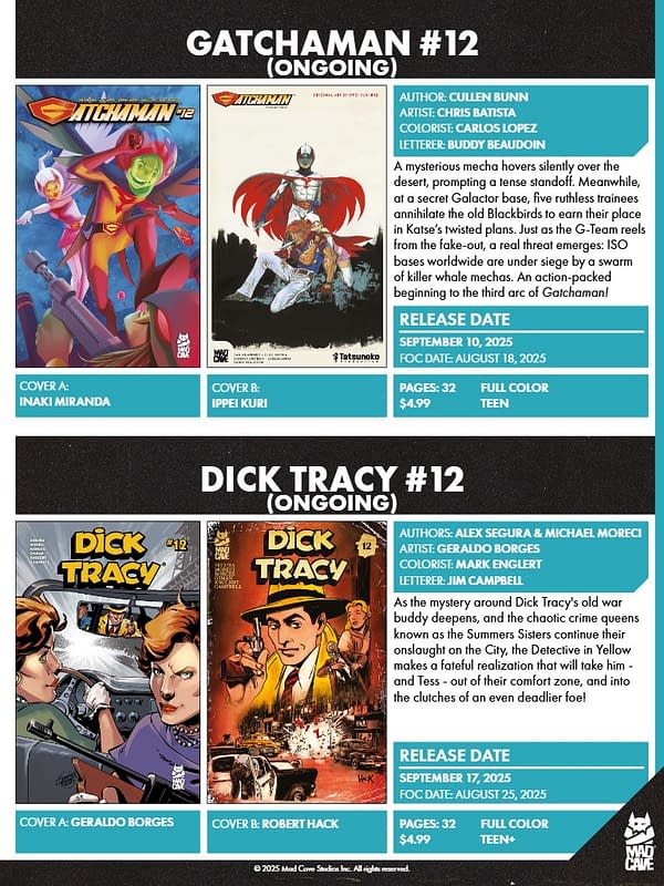 Mad Cave Studios September 2025 Solicits