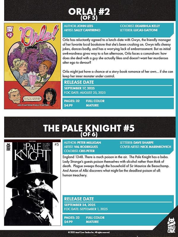 Mad Cave Studios September 2025 Solicits