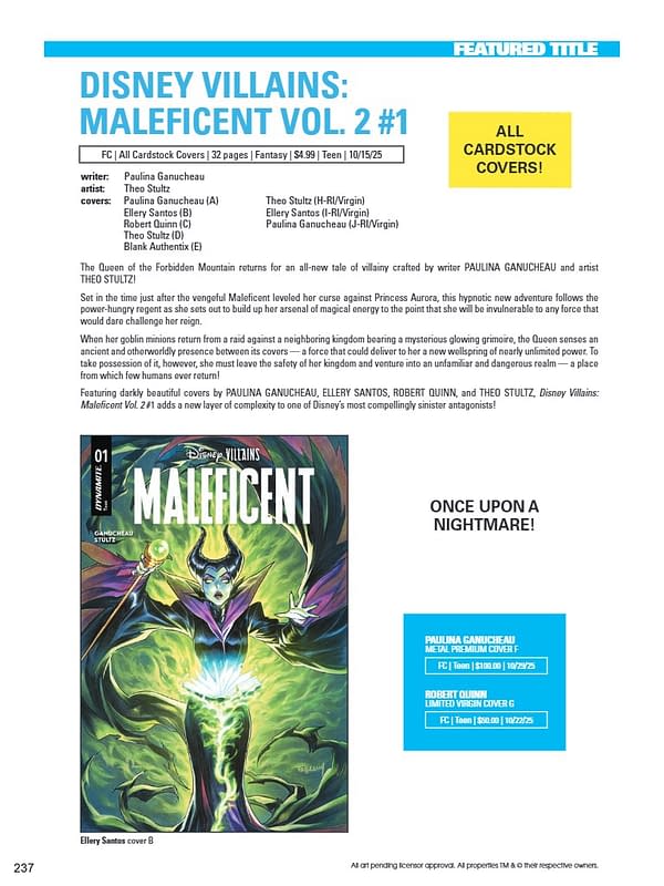Dynamite October 2025 Solicits And Solicitations