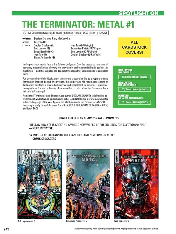 Dynamite October 2025 Solicits And Solicitations