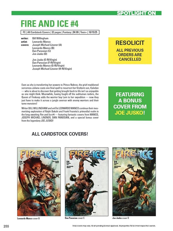 Dynamite October 2025 Solicits And Solicitations