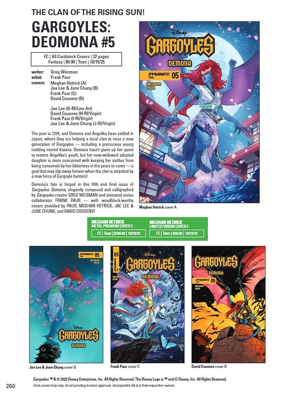 Dynamite October 2025 Solicits And Solicitations