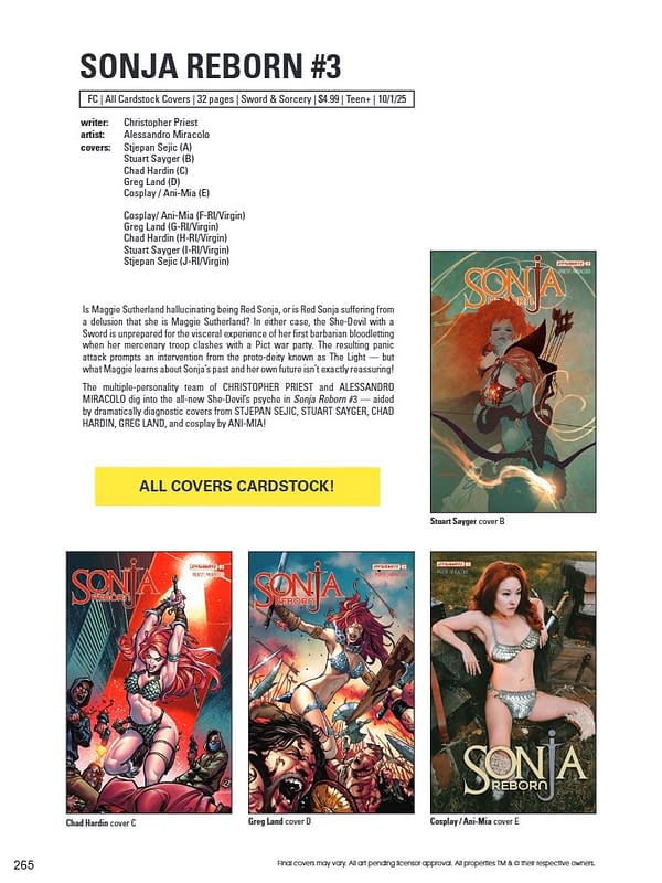 Dynamite October 2025 Solicits And Solicitations