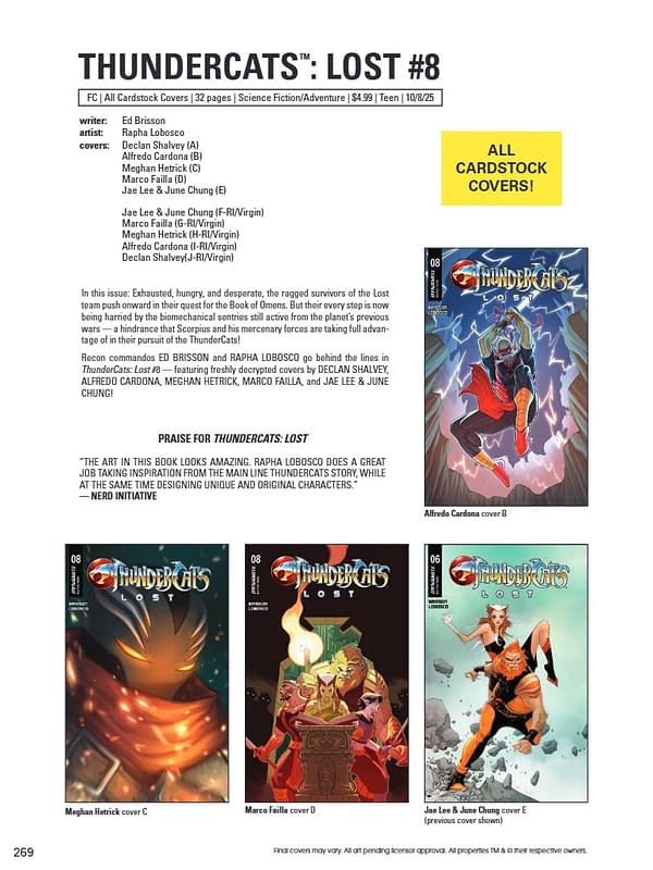 Dynamite October 2025 Solicits And Solicitations