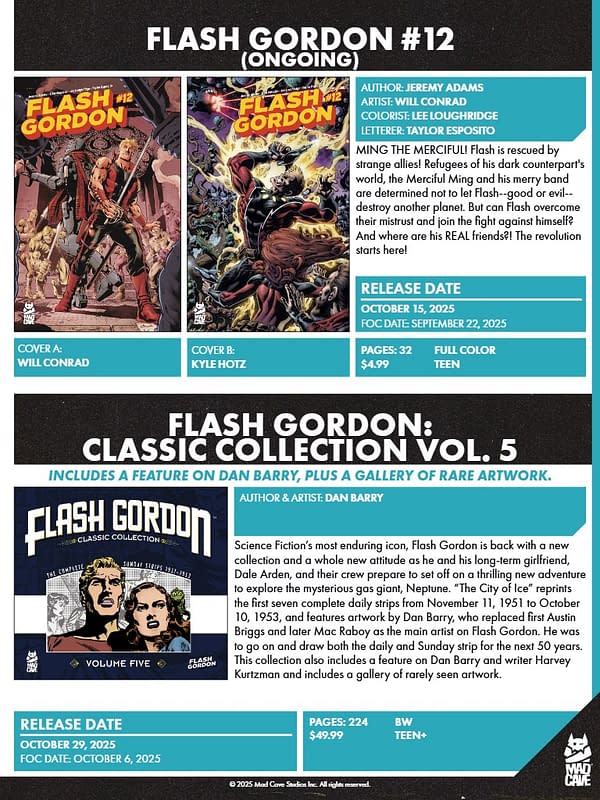 Mad Cave Studios October 2025 Solicits And Solicitations
