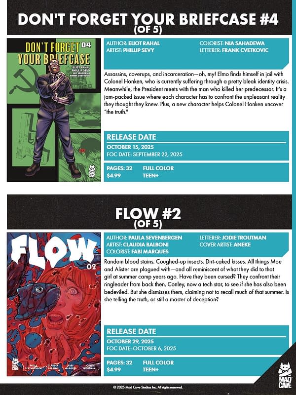 Mad Cave Studios October 2025 Solicits And Solicitations