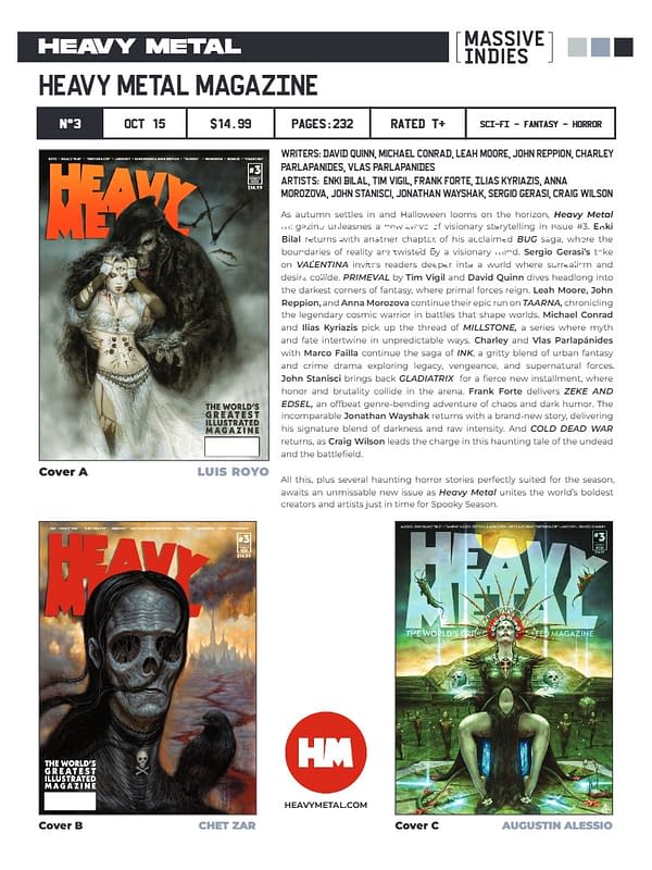 Heavy Metal Magazine October 2025 Solicits And Solicitations