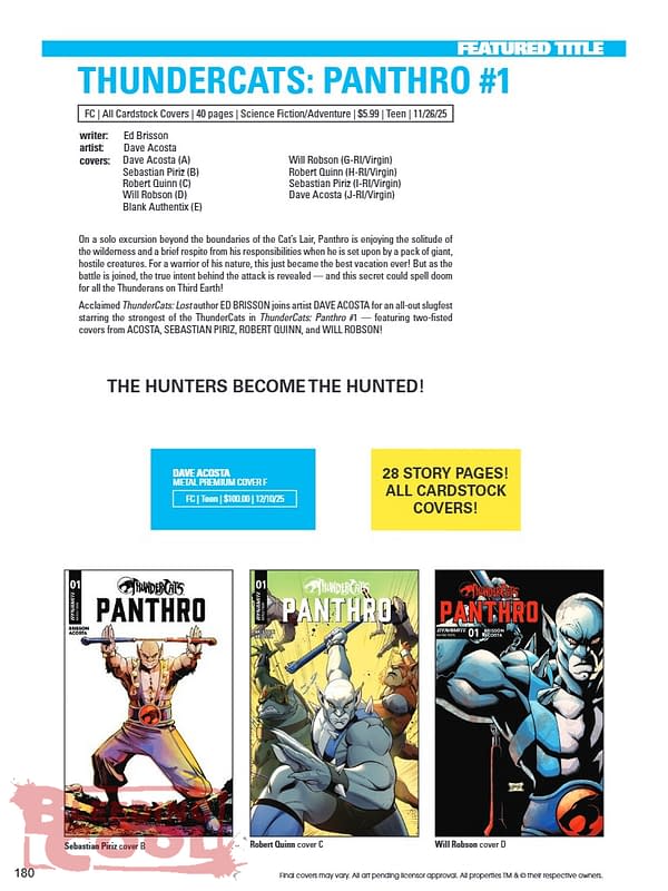Dynamite November 2025 Full Solicits, With The Lion King #1