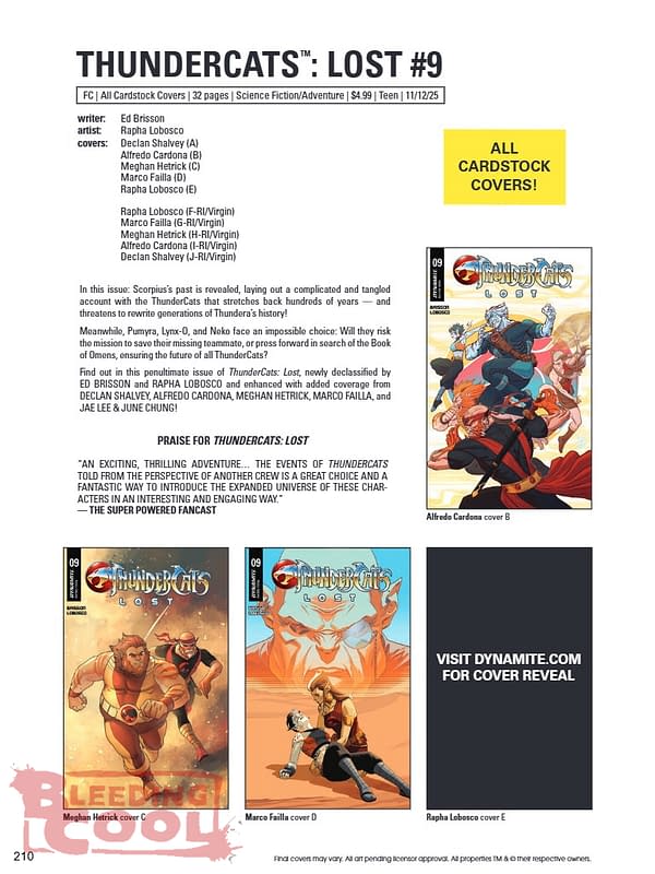 Dynamite November 2025 Full Solicits, With The Lion King #1