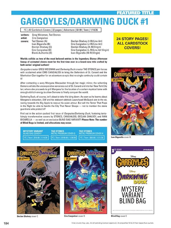 Dynamite Entertainment January 2026 Solicits And Solicitations