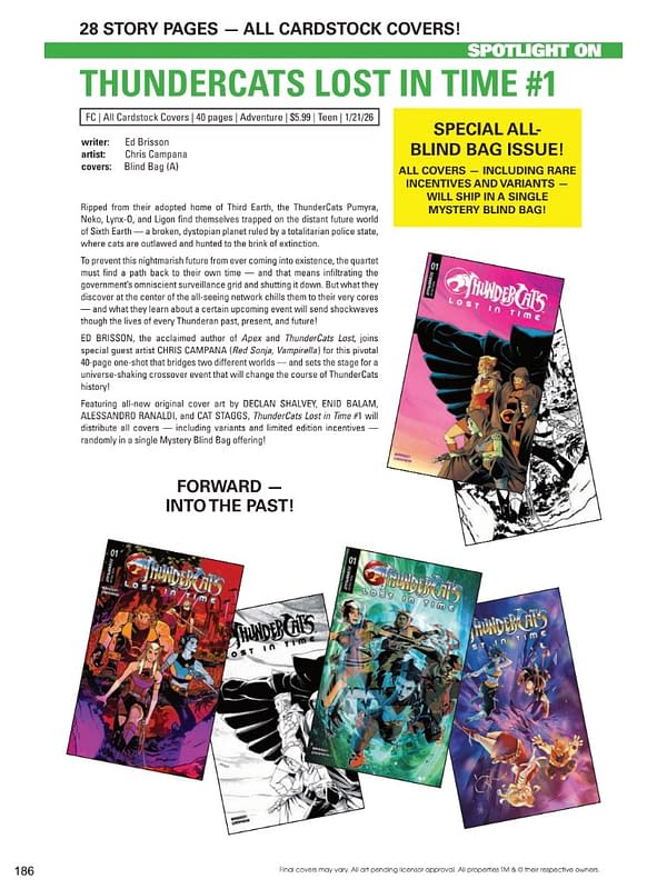 Dynamite Entertainment January 2026 Solicits And Solicitations