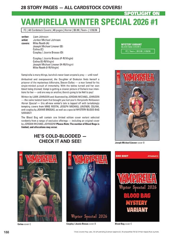 Dynamite Entertainment January 2026 Solicits And Solicitations