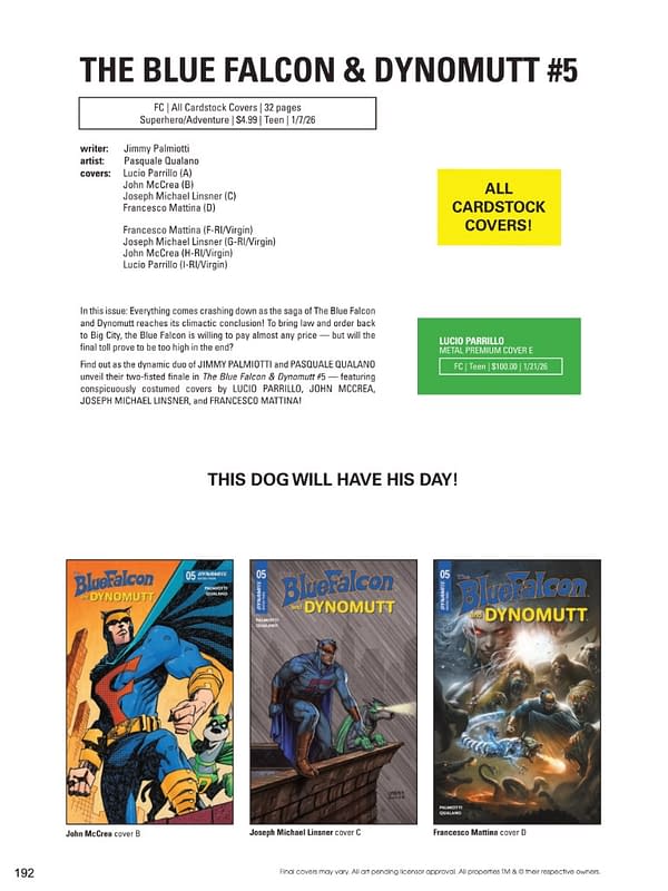 Dynamite Entertainment January 2026 Solicits And Solicitations