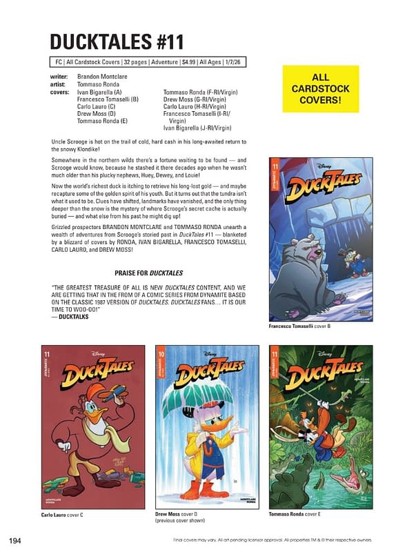 Dynamite Entertainment January 2026 Solicits And Solicitations