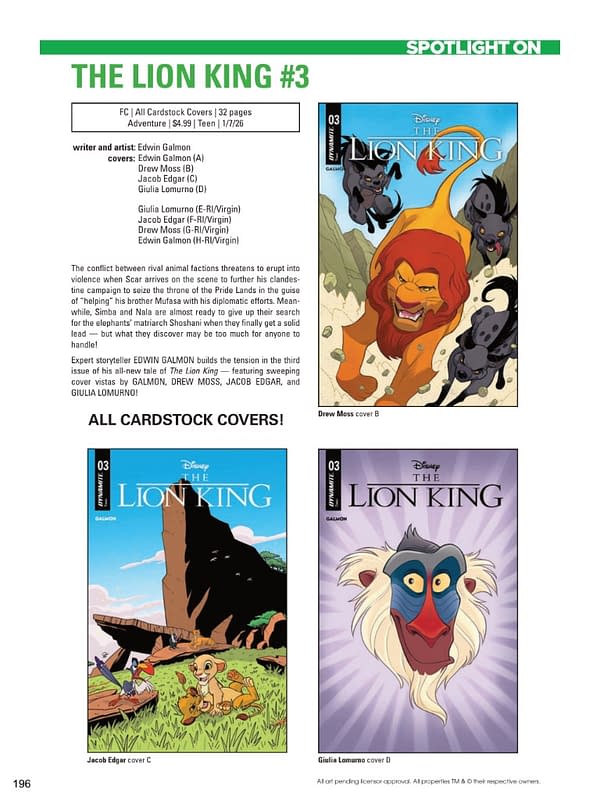 Dynamite Entertainment January 2026 Solicits And Solicitations