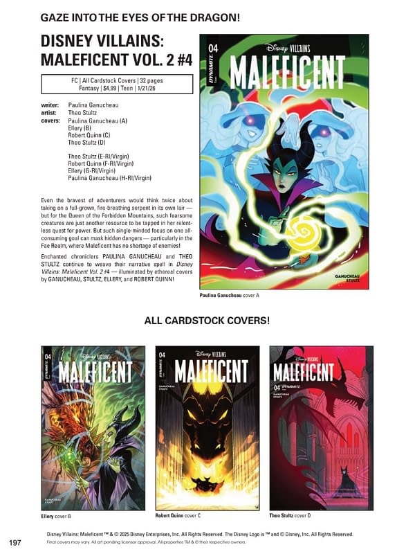 Dynamite Entertainment January 2026 Solicits And Solicitations