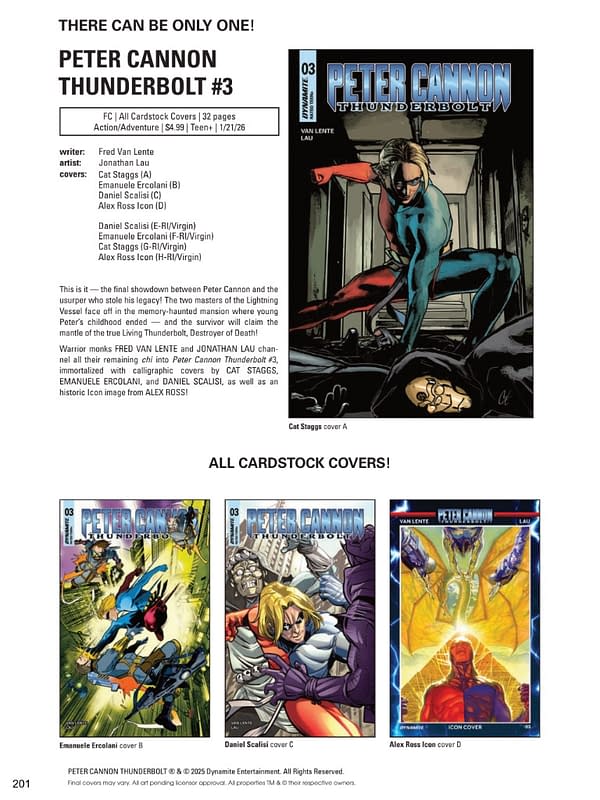 Dynamite Entertainment January 2026 Solicits And Solicitations