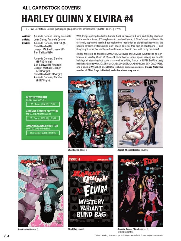 Dynamite Entertainment January 2026 Solicits And Solicitations