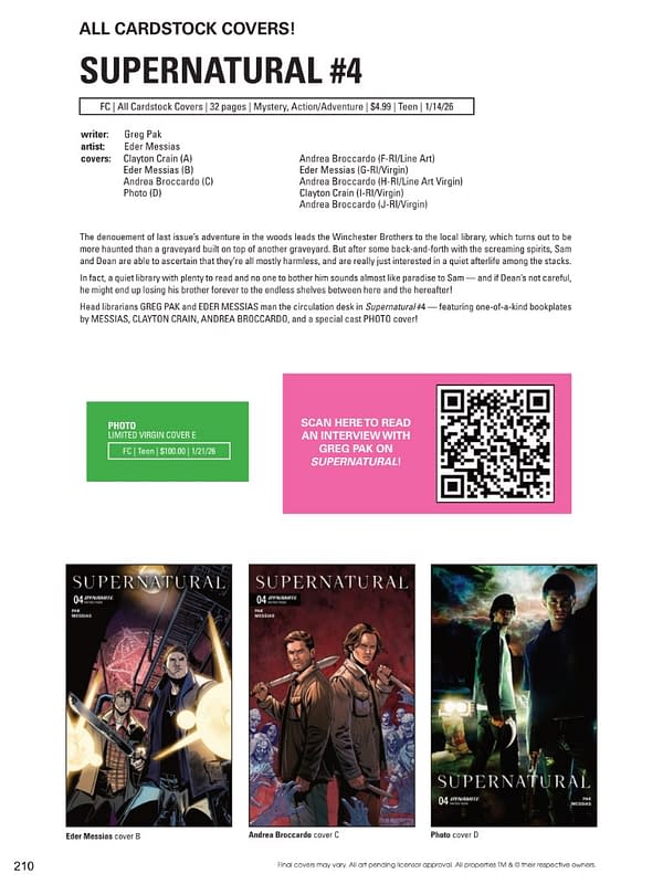 Dynamite Entertainment January 2026 Solicits And Solicitations