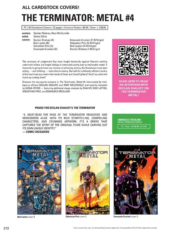Dynamite Entertainment January 2026 Solicits And Solicitations