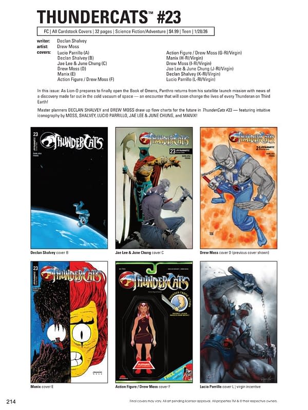 Dynamite Entertainment January 2026 Solicits And Solicitations