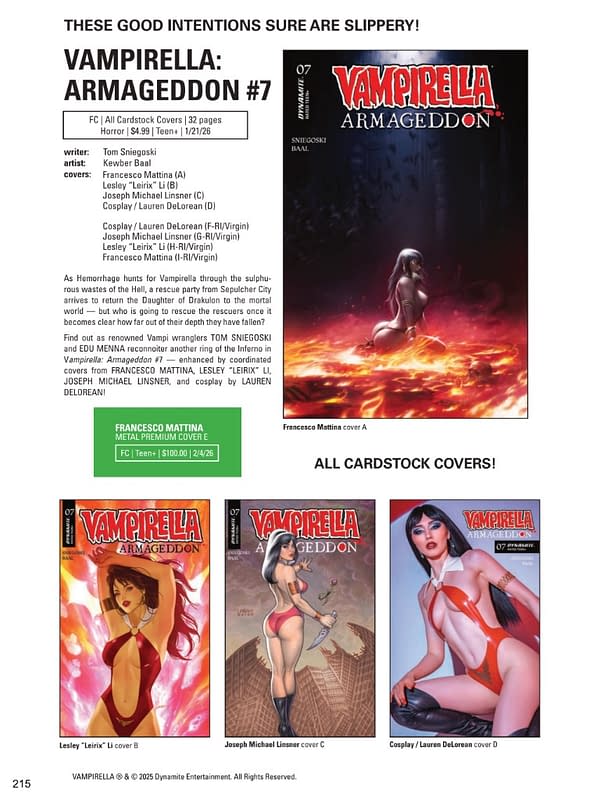 Dynamite Entertainment January 2026 Solicits And Solicitations