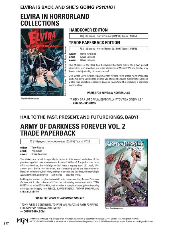 Dynamite Entertainment January 2026 Solicits And Solicitations